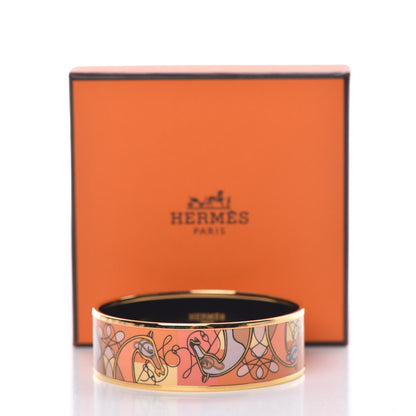 Hermes Enamel Printed Wide Coup De Fouet Bracelet 65 6 of 6