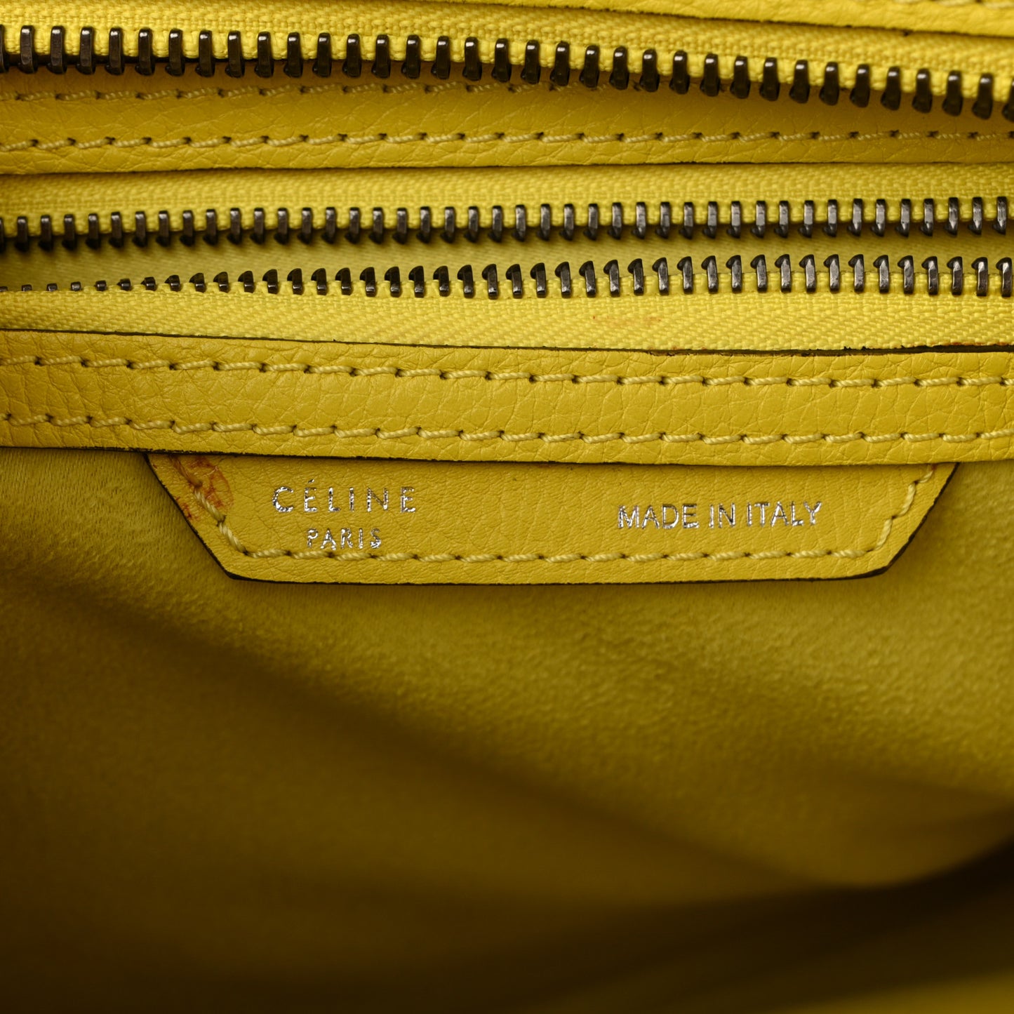 Drummed Calfskin Micro Luggage Citron