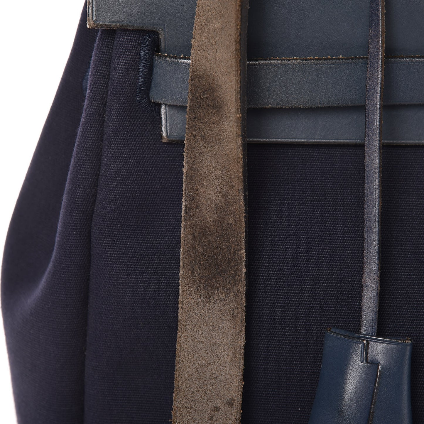 Toile Vache Calfskin Herbag 30 PM Navy Bleu Natural