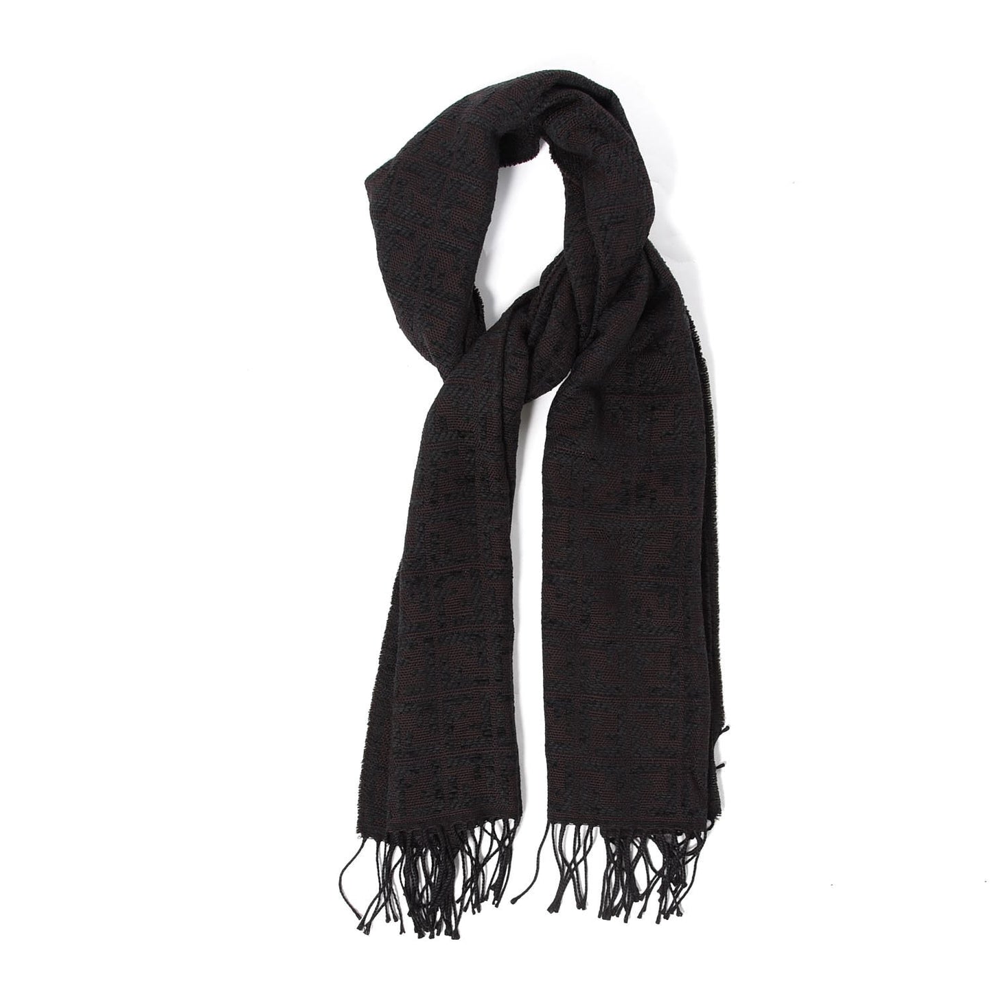 Acrylic Wool FF Fringe Scarf Black
