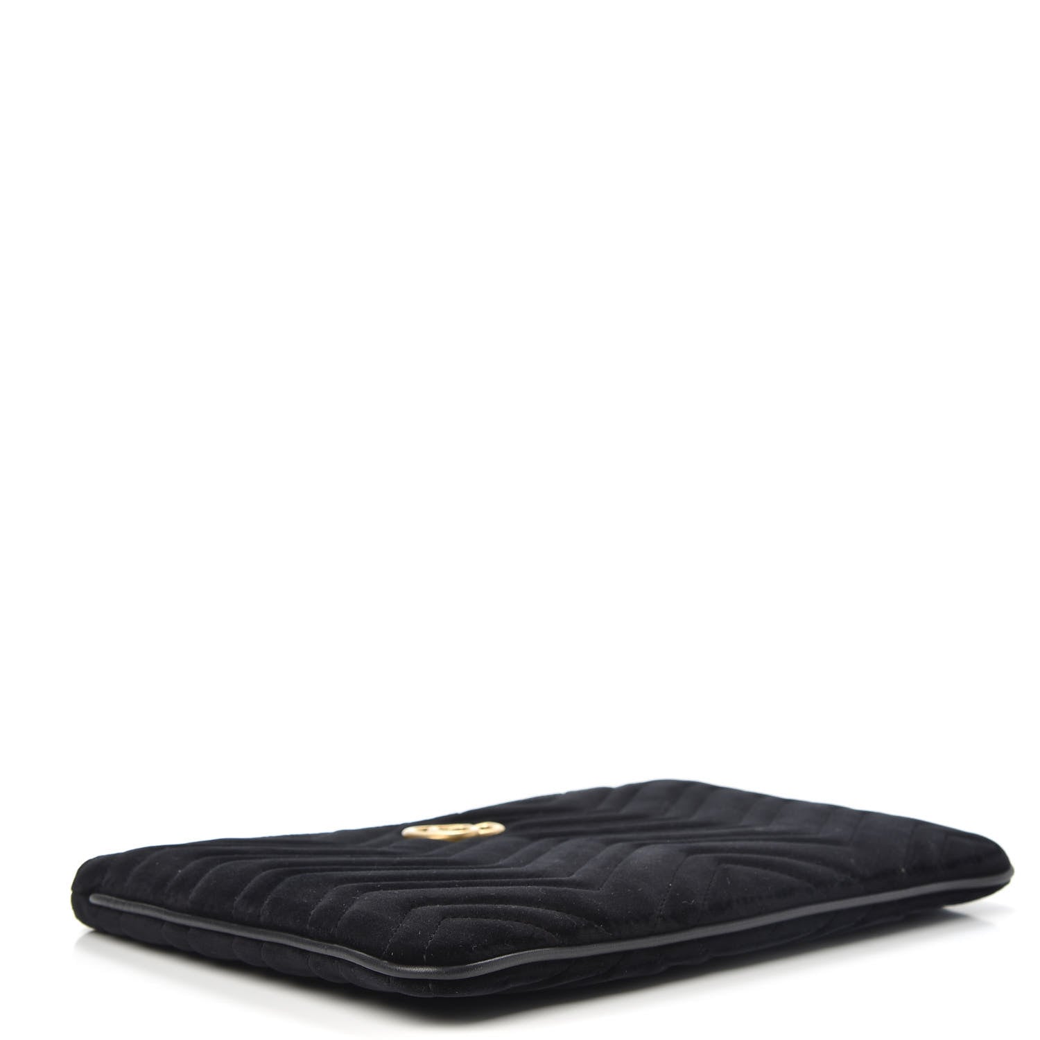 Gucci Velvet Matelasse GG Marmont Zip Pouch Black 4 of 9