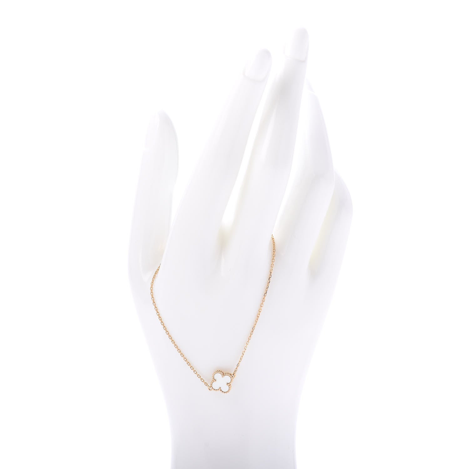 Van Cleef & Arpels 18K Yellow Gold Mother of Pearl Sweet Alhambra Bracelet 2 of 5