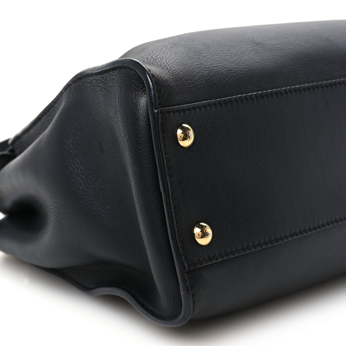 Fendi Vitello Seta Shiny Nappa Medium Peekaboo Iconic Satchel Black 11 of 12