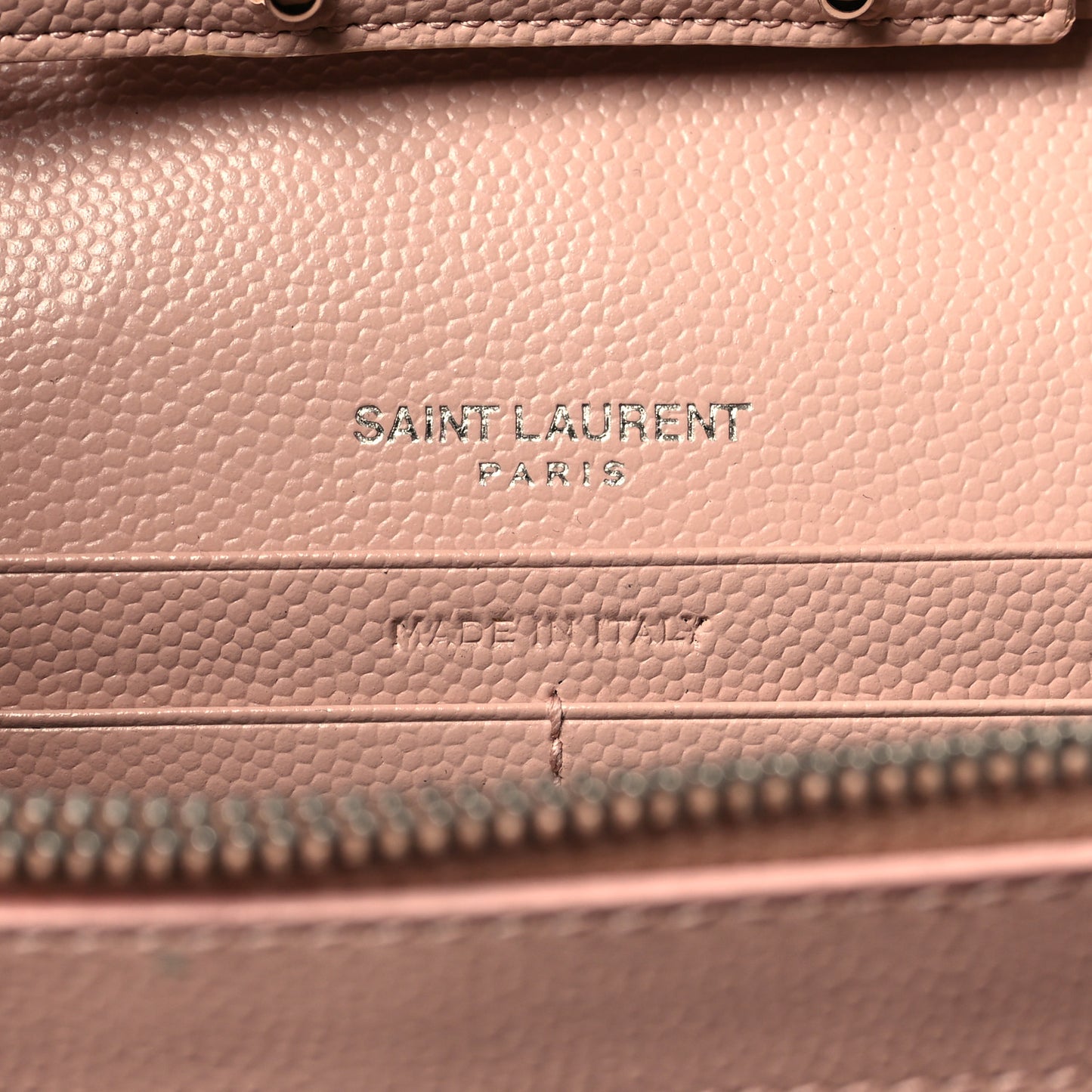 Grain De Poudre Matelasse Chevron Monogram Chain Wallet Pale Pink