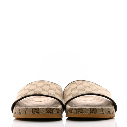 Gucci Canvas GG Monogram Mens Slide Sandals 7 Beige 2 of 11