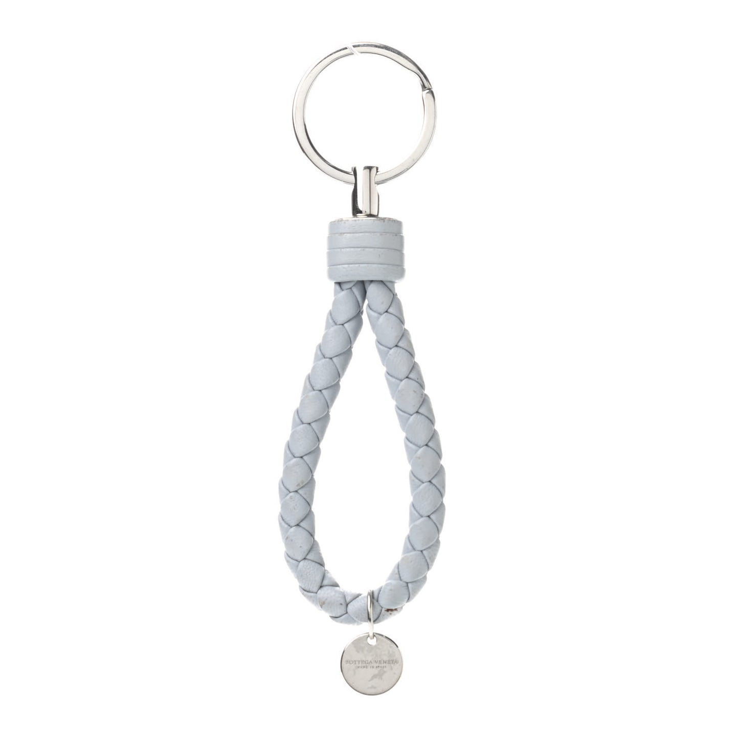 Nappa Intrecciato Key Ring Grey