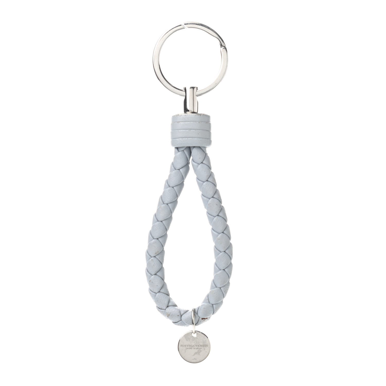 Bottega Veneta Nappa Intrecciato Key Ring Grey 1 of 3
