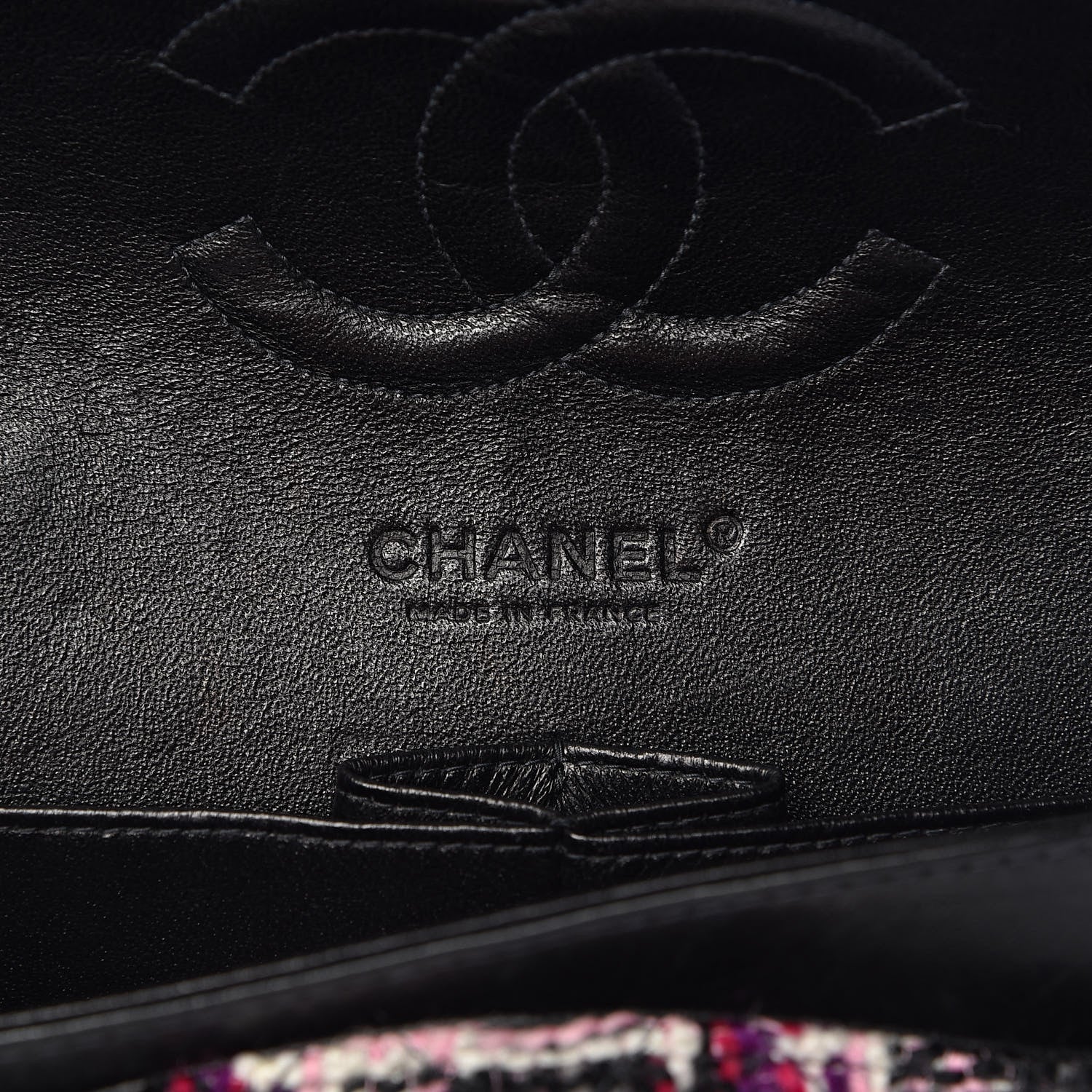 Chanel Tweed Quilted Medium Double Flap Pink Black 6 of 13