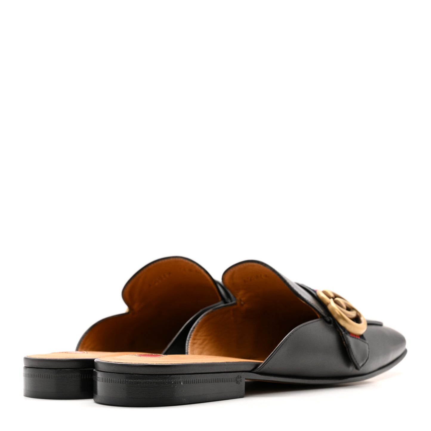 Betis Glamour Calfskin Web Womens Peyton GG Slippers 39.5 Black