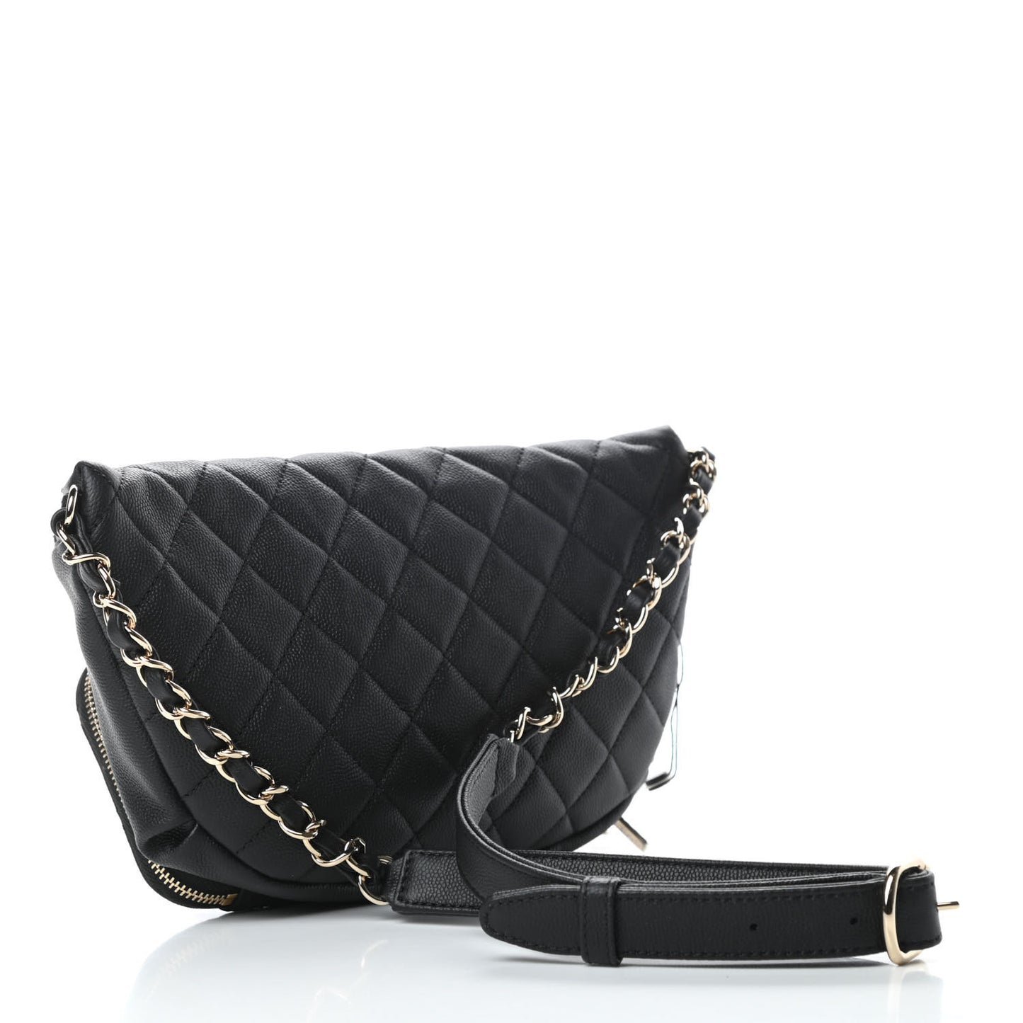 Caviar Quilted Business Affinity Waist Belt Bag Black