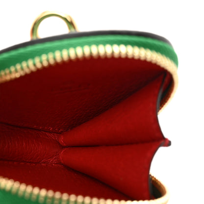 Gucci Textured Dollar Calfskin Retro Interlocking G Fruttini Strawberry Coin Case Bag Charm Key Holder 3 of 5