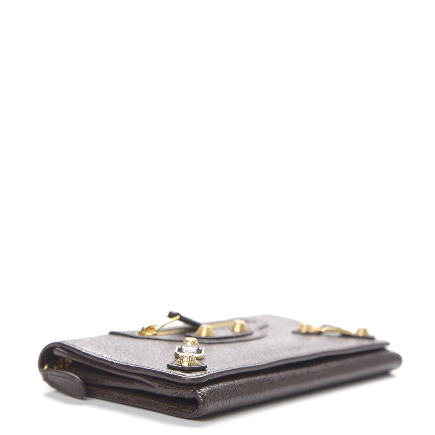 Balenciaga Agneau Giant 12 Gold Hardware Money Wallet Charbon 3 of 5