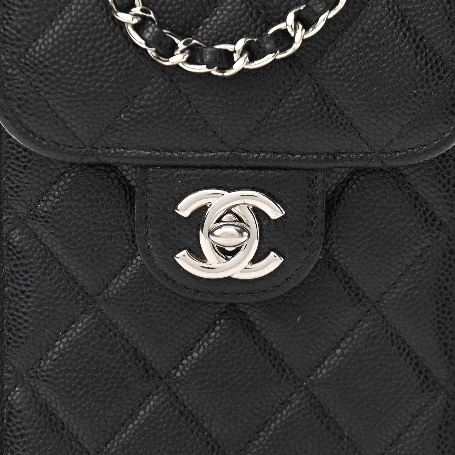Chanel Caviar Quilted Classic Phone Holder Black 9 of 12