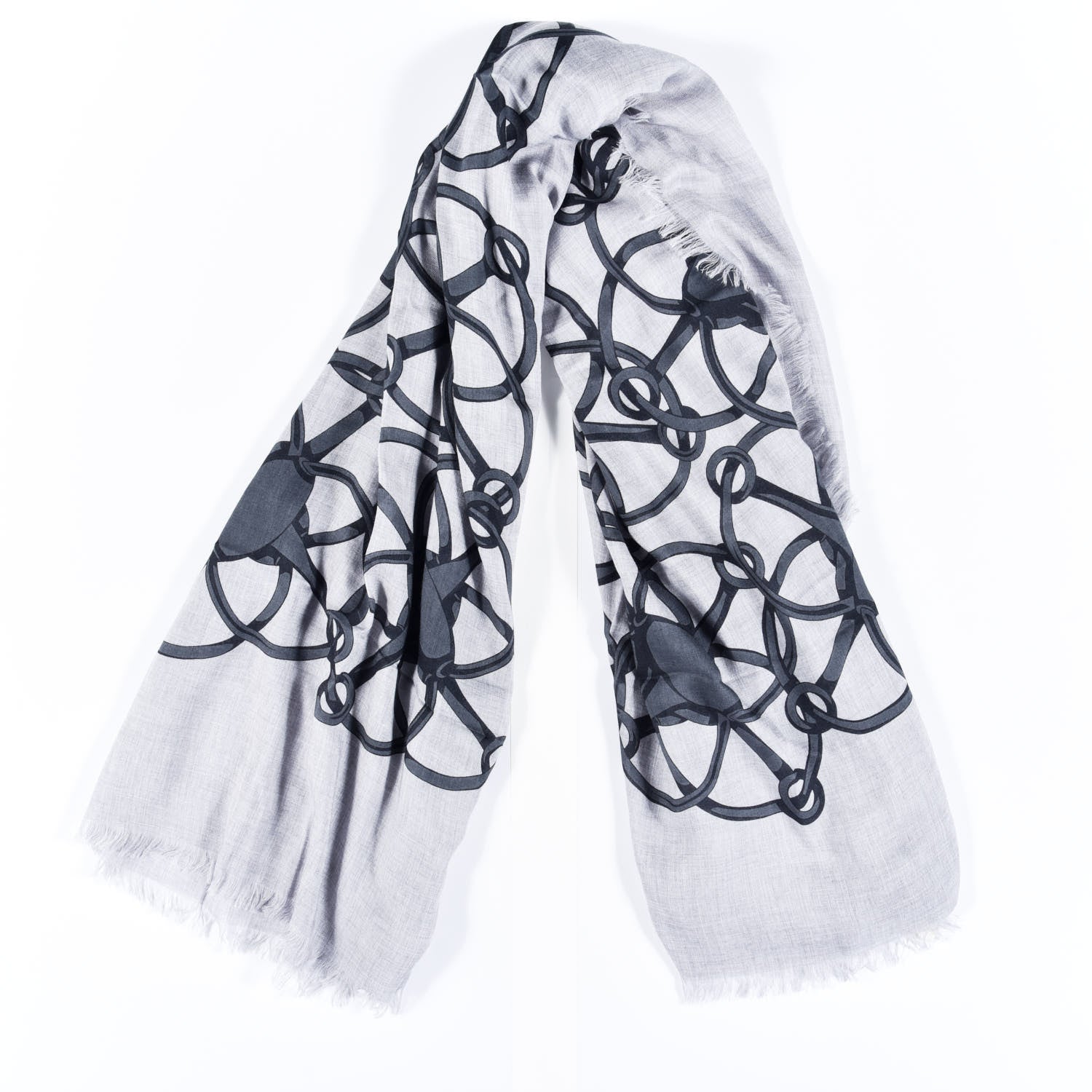 Gucci Modal Wool Hildash Square Shawl Zinc Medium Grey 2 of 3