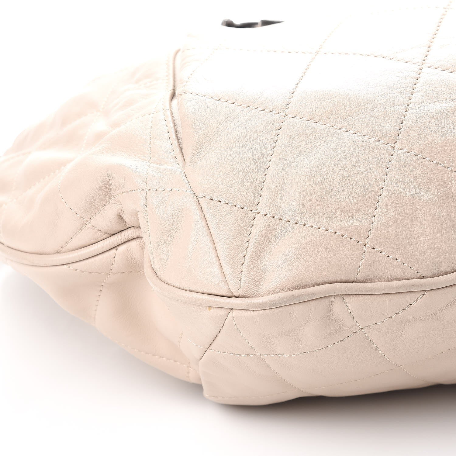 Chanel Calfskin Coco Pleats Hobo Beige 10 of 12