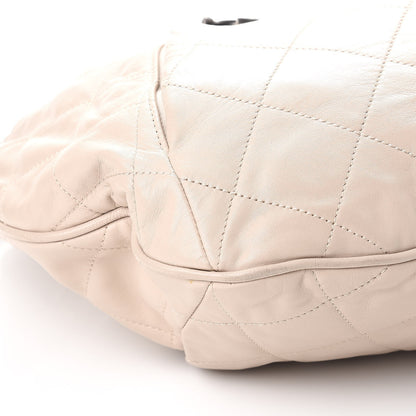 Chanel Calfskin Coco Pleats Hobo Beige 10 of 12