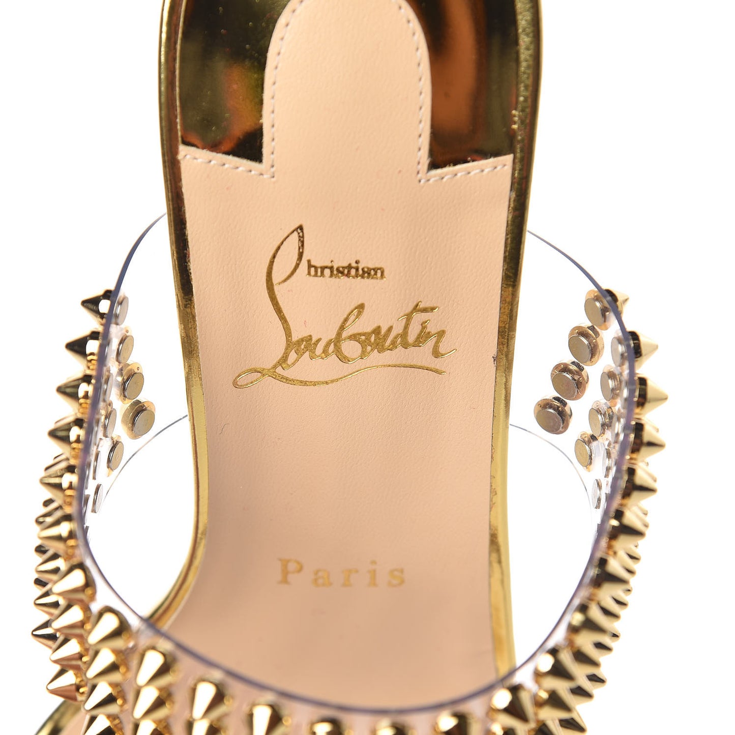 Specchio PVC Spikes Only 85 Slide Sandals 39 Gold