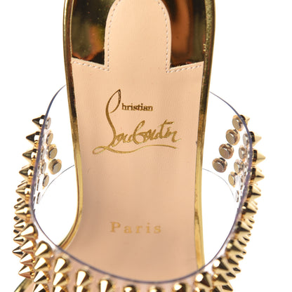 Christian Louboutin Specchio PVC Spikes Only 85 Slide Sandals 39 Gold 7 of 8