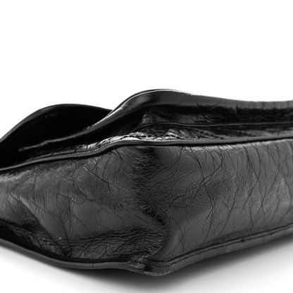 Saint Laurent Crinkled Calfskin Matelasse Monogram Large Niki Chain Satchel Black 9 of 13