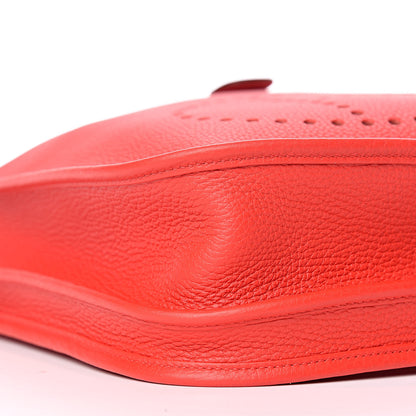 Hermes Taurillon Clemence Evelyne III PM Rouge De Coeur 10 of 12
