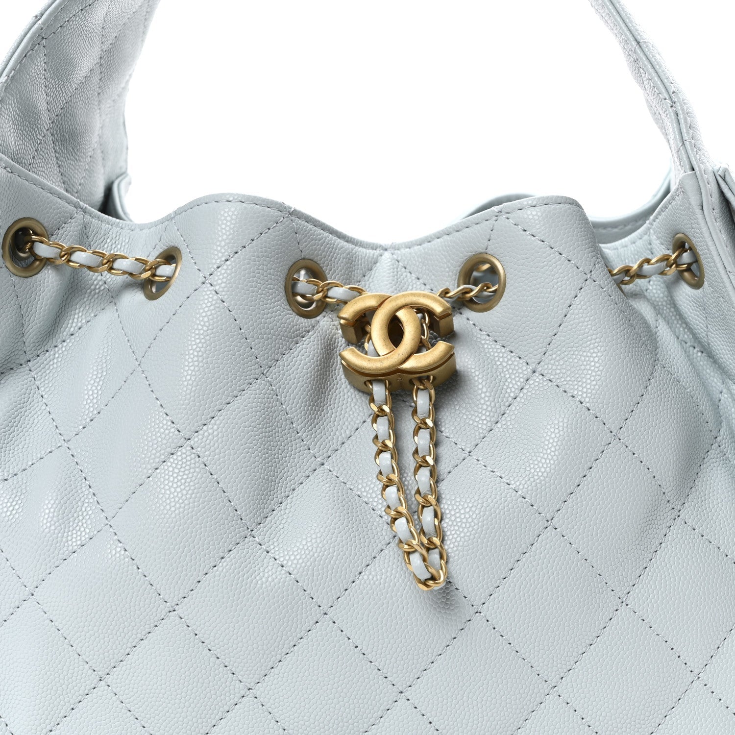 Chanel Caviar Quilted Small Chanel 25 Handbag Light Blue 8 of 10