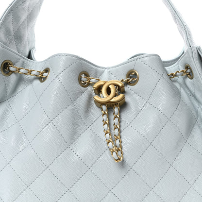 Chanel Caviar Quilted Small Chanel 25 Handbag Light Blue 8 of 10