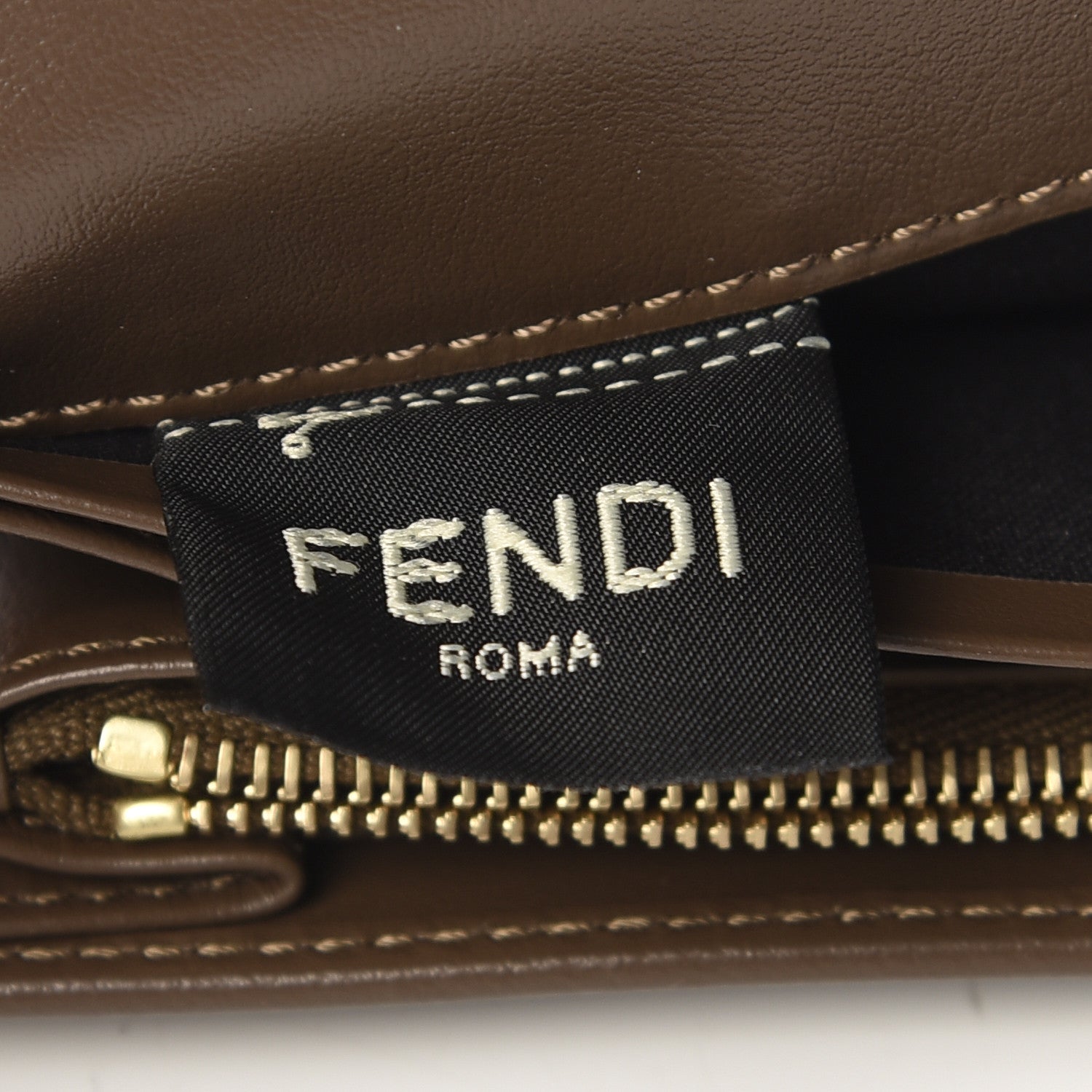 Fendi Vitello Soft F is Fendi Bi-Color FF 1974 Embossed Continental Envelope Wallet Maya Black 10 of 11