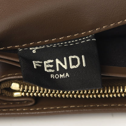 Fendi Vitello Soft F is Fendi Bi-Color FF 1974 Embossed Continental Envelope Wallet Maya Black 10 of 11