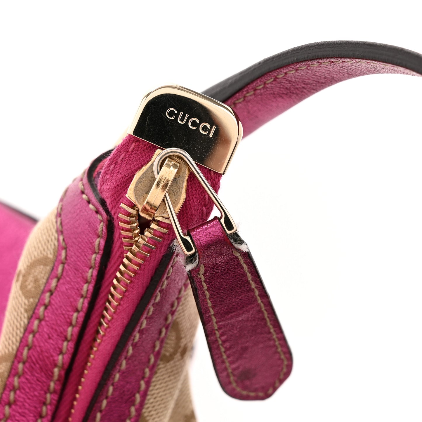 Metallic Calfskin Monogram Small New Britt Hobo Pink