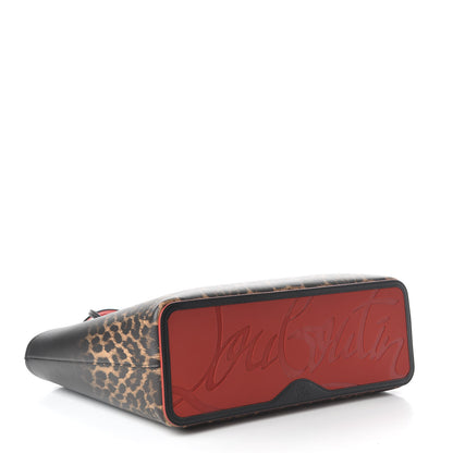 Christian Louboutin Calfskin Degrade Leopard Print Spikes East West Cabata Tote Black Multi 4 of 11