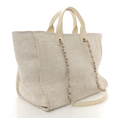 Chanel Lurex Boucle Medium Deauville Tote White 3 of 15