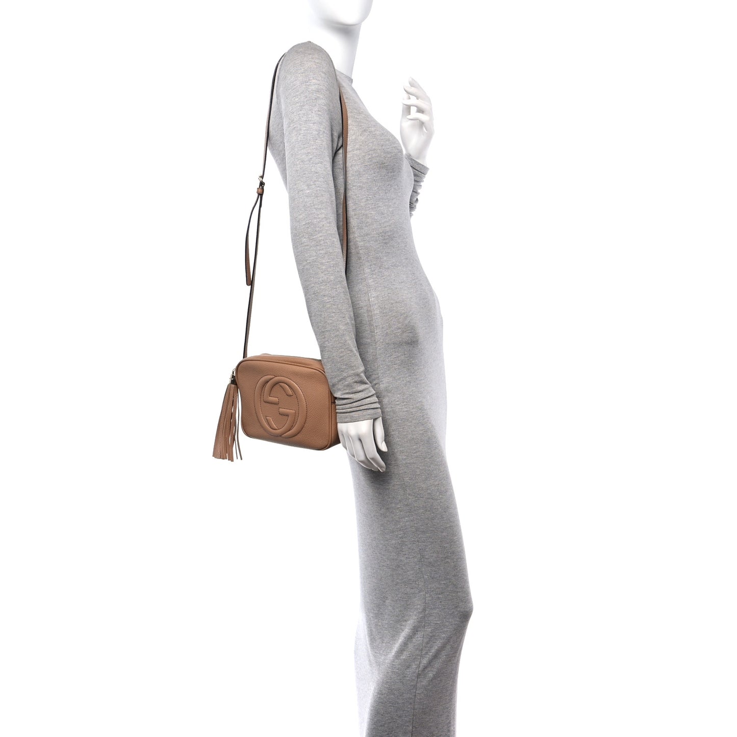 Pebbled Calfskin Small Soho Disco Bag Camelia