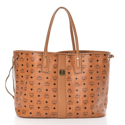 MCM Visetos Large Liz Reversible Shopper Tote Cognac 2 of 13