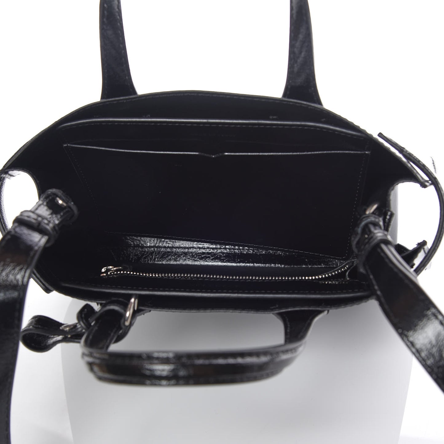 Soft Calfskin Small Banner Tote Black