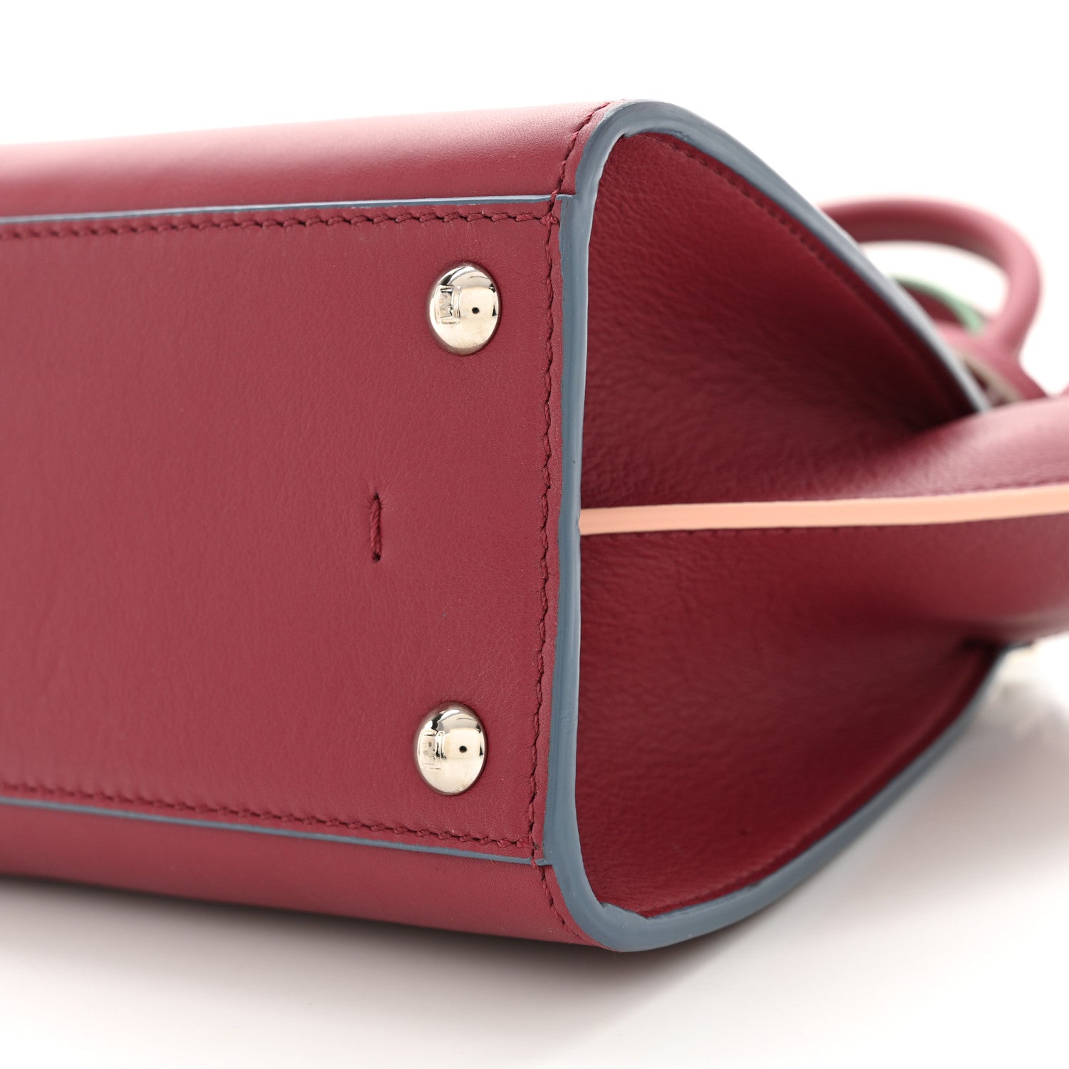 ふぁーふぁ0403 Fendi Vitello Dolce Mini 3jours Tote Black Cherry 1688153