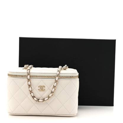 Chanel Caviar Quilted Small Vanity Case With Chain White 12 of 12