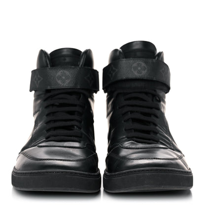 Louis Vuitton Monogram Eclipse Mens Passenger High Top Sneaker Boots 8 Black 2 of 11