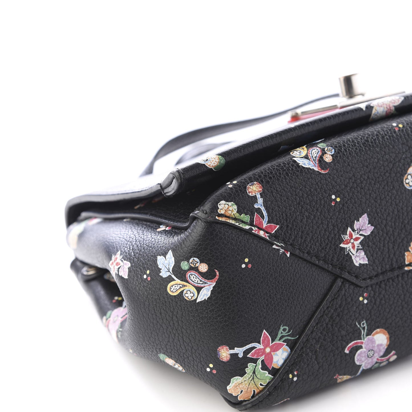 Soft Calfskin Lockme II Floral Chain Bag BB Black