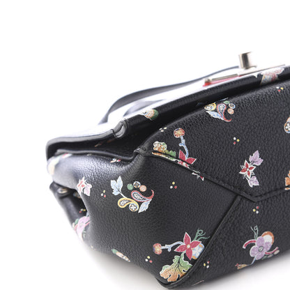 Louis Vuitton Soft Calfskin Lockme II Floral Chain Bag BB Black 5 of 11