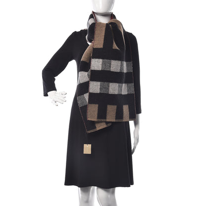 Burberry Wool Cashmere Half Mega Check Blanket Scarf House Check 2 of 4