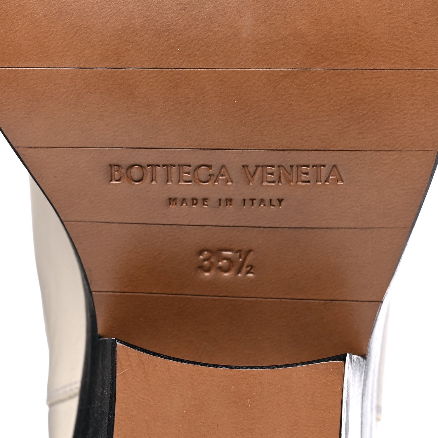 Bottega Veneta Calfskin Lean Mid-Calf Boots 35.5 Wax 6 of 12