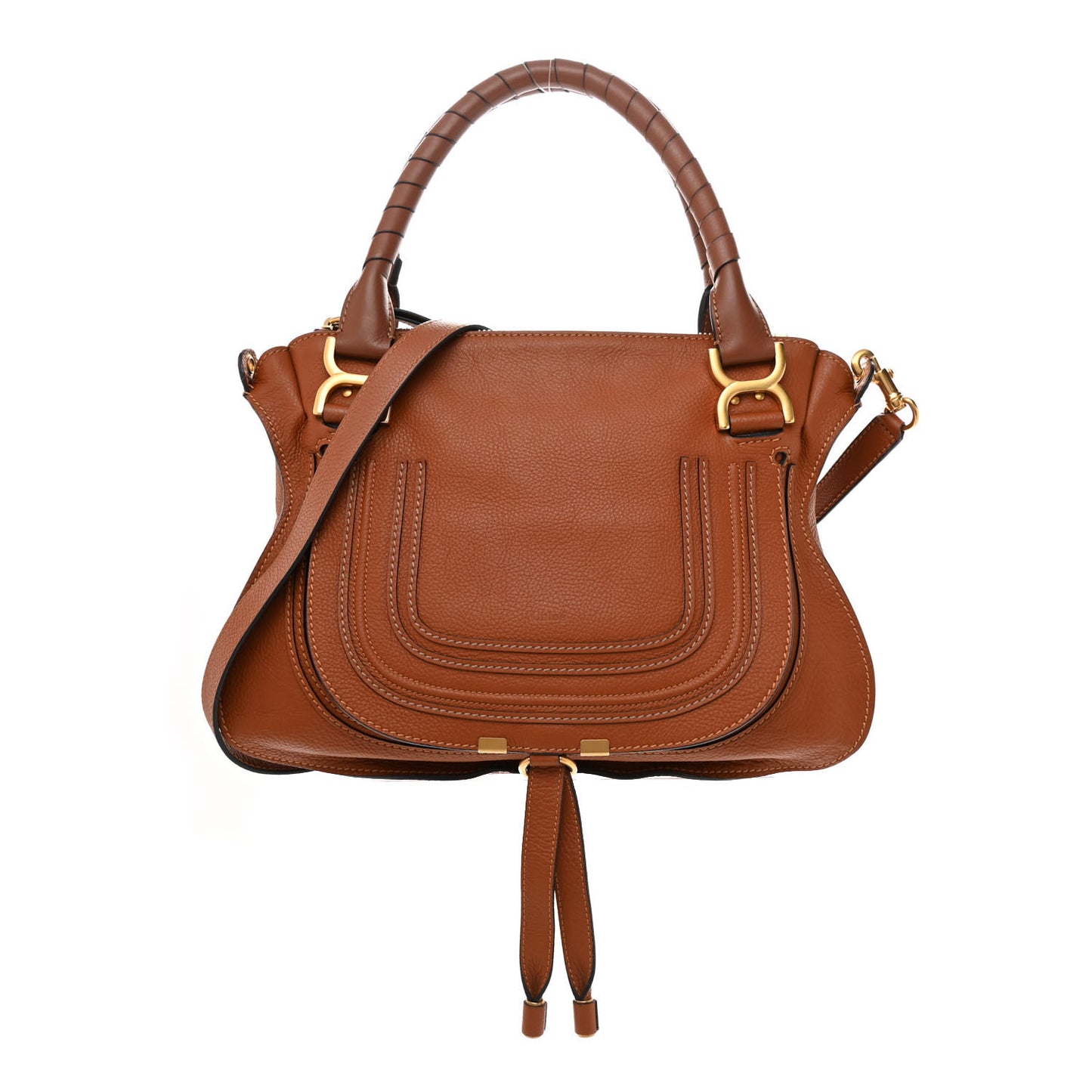 Calfskin Medium Marcie Satchel Tan