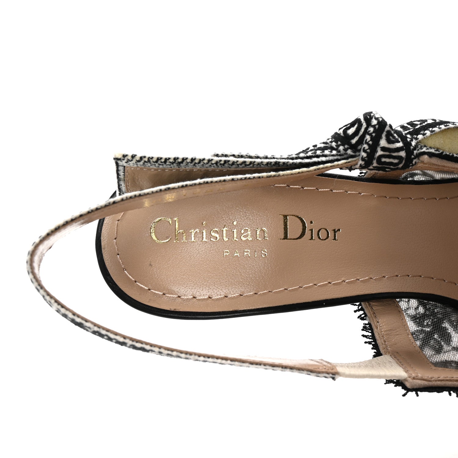 Christian Dior Lace Ribbon Rose Embroidered J'Adior Slingback 100mm Pumps 37 Black 8 of 10