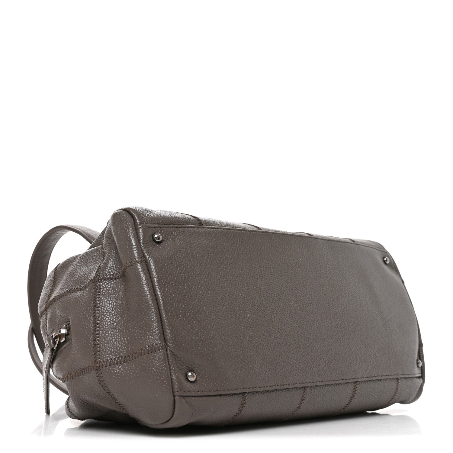 Chanel Caviar Square Stitched Bowler Grey 4 of 11
