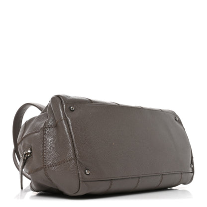 Chanel Caviar Square Stitched Bowler Grey 4 of 11