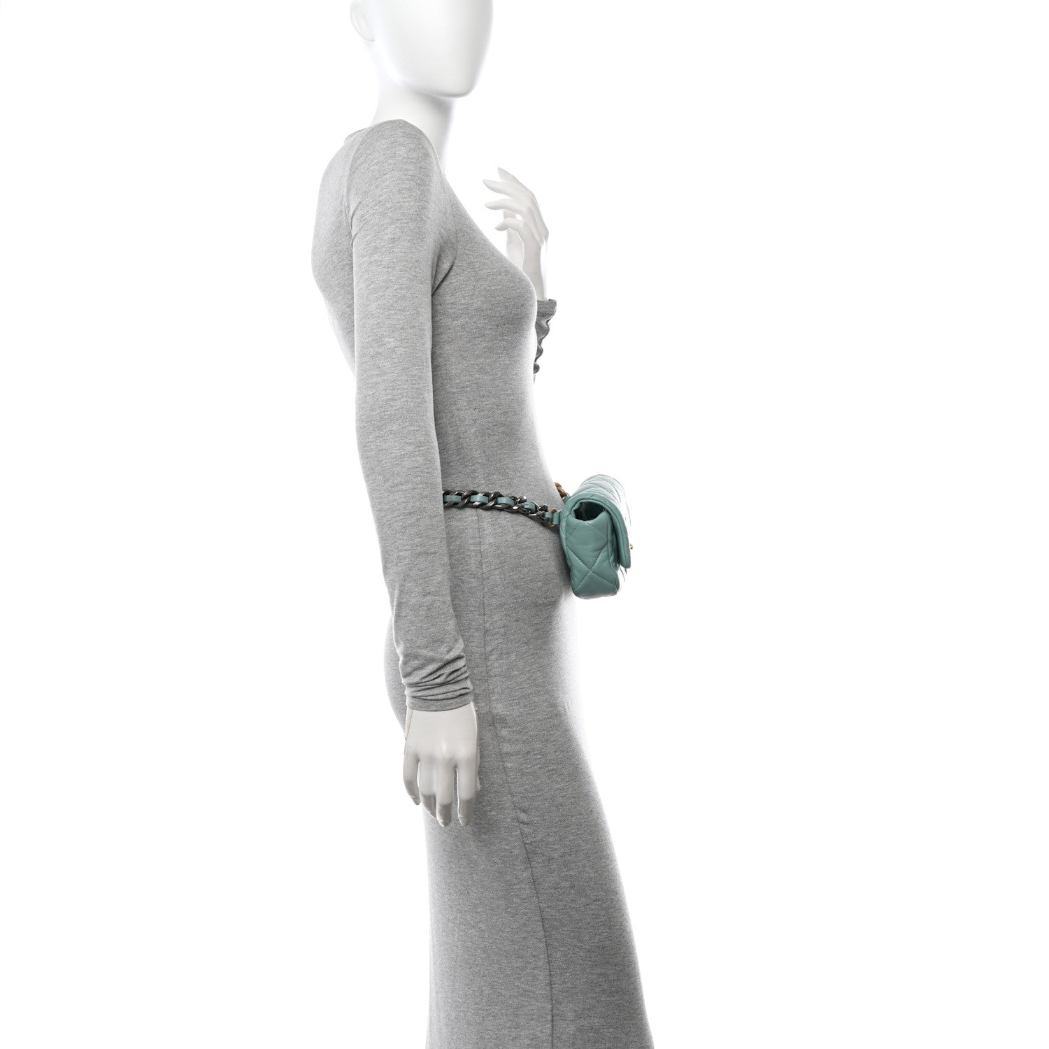 Chanel Lambskin Quilted Chanel 19 Waist Bag Light Blue 2 of 9