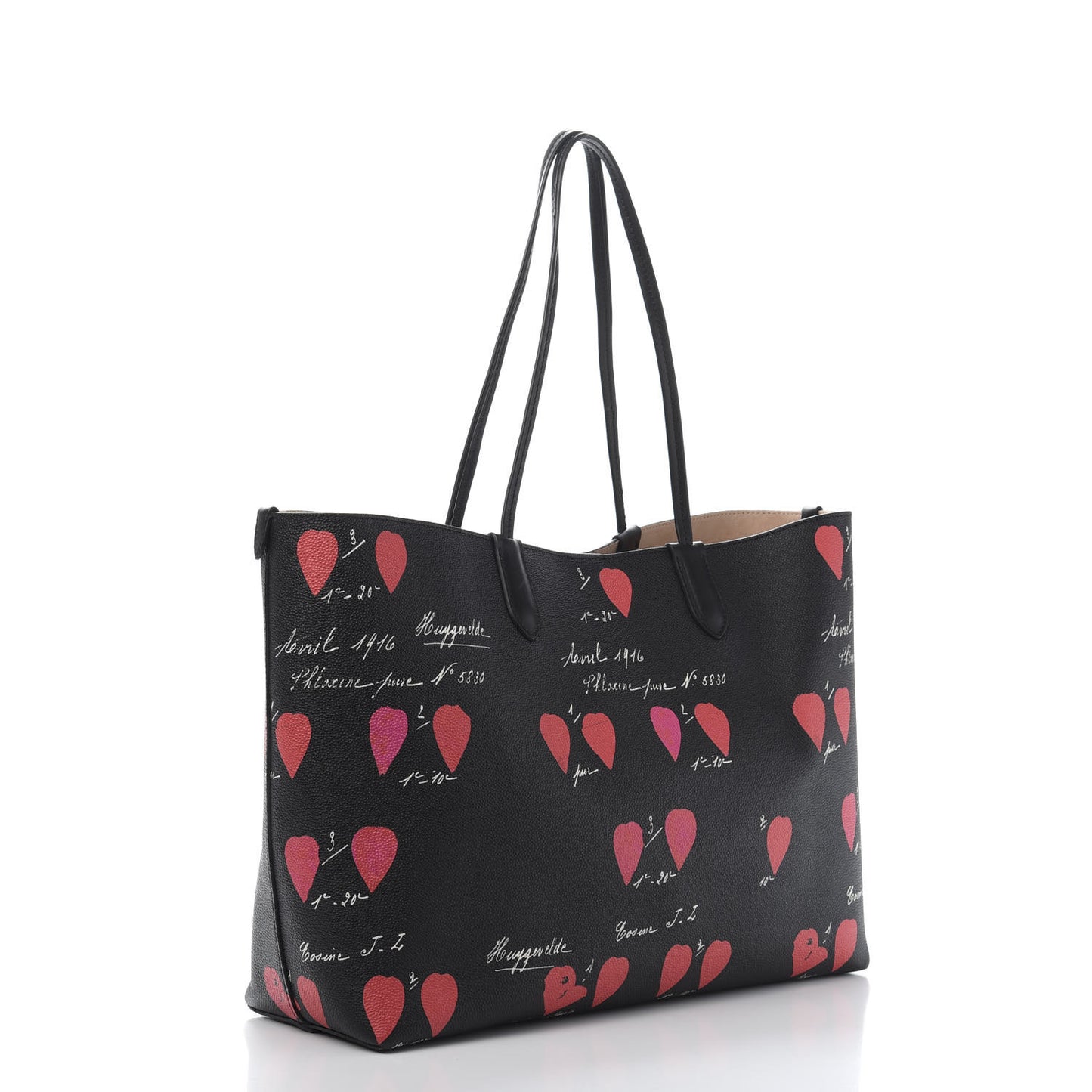 Pebbled Calfskin Shopper Tote Petal Black
