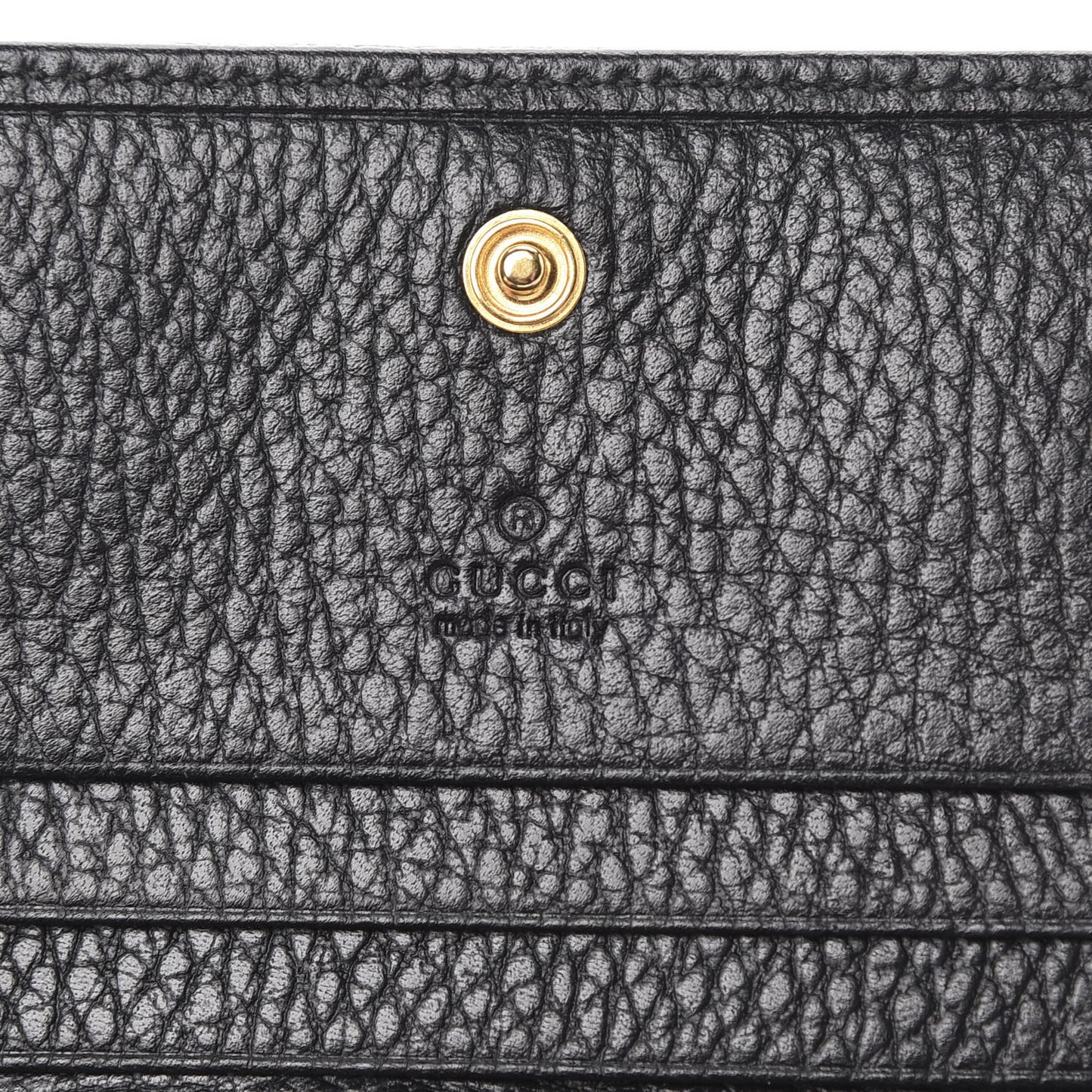 Pebbled Calfskin GG Marmont Card Case Black