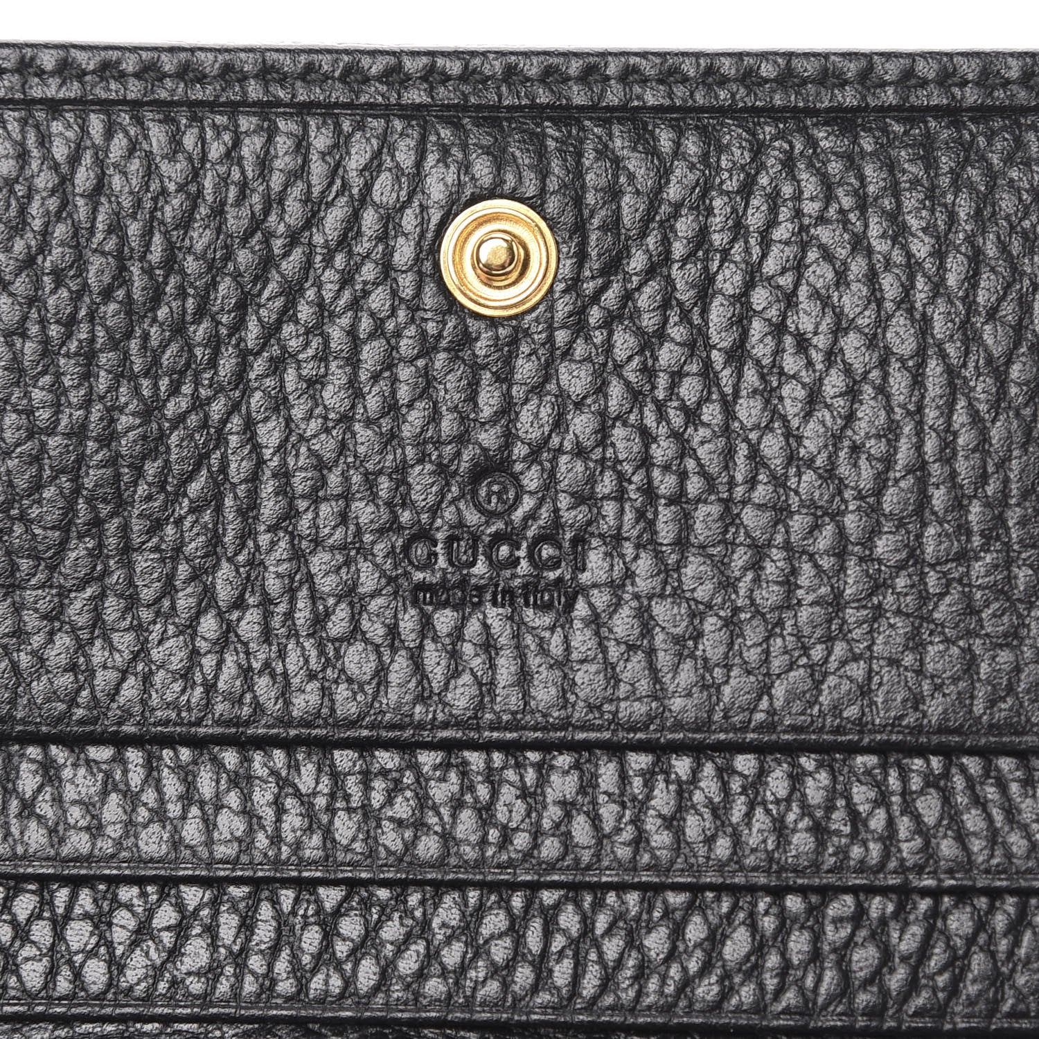 Gucci Pebbled Calfskin GG Marmont Card Case Black 6 of 8
