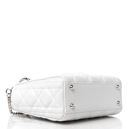 Christian Dior Lambskin Cannage Mini Lady Dior White 3 of 12
